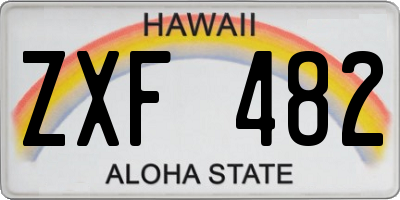 HI license plate ZXF482