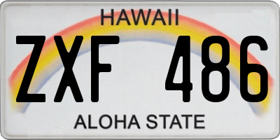 HI license plate ZXF486
