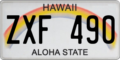 HI license plate ZXF490