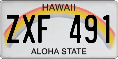 HI license plate ZXF491