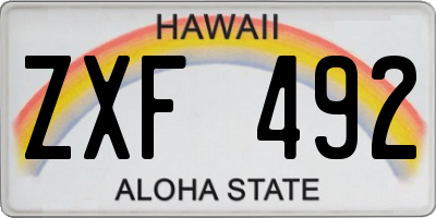 HI license plate ZXF492