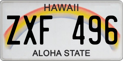 HI license plate ZXF496