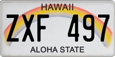 HI license plate ZXF497