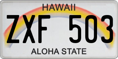 HI license plate ZXF503