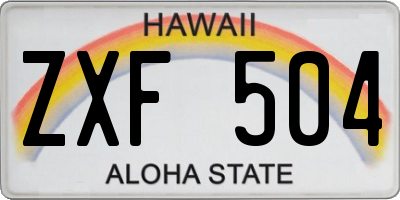 HI license plate ZXF504