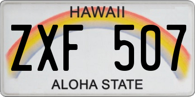 HI license plate ZXF507