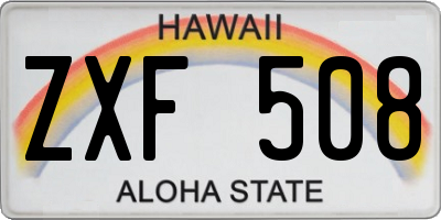 HI license plate ZXF508