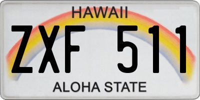 HI license plate ZXF511