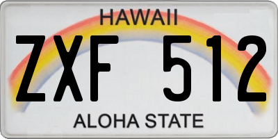 HI license plate ZXF512