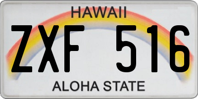 HI license plate ZXF516