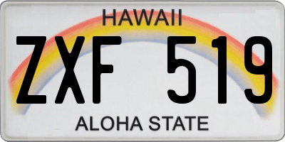 HI license plate ZXF519