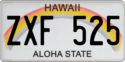 HI license plate ZXF525