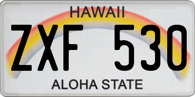 HI license plate ZXF530