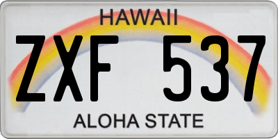 HI license plate ZXF537