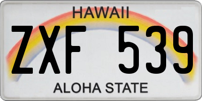 HI license plate ZXF539