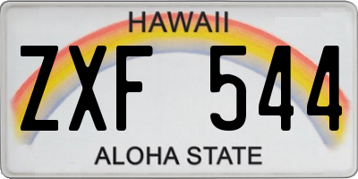 HI license plate ZXF544