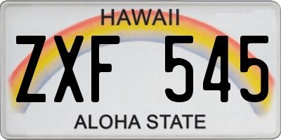 HI license plate ZXF545