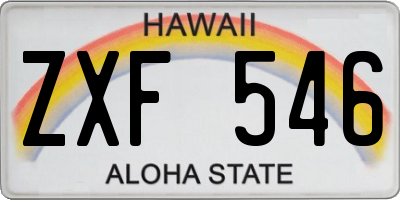 HI license plate ZXF546