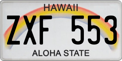 HI license plate ZXF553