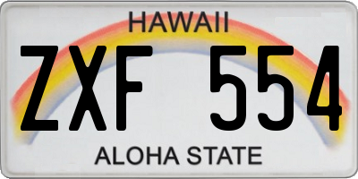 HI license plate ZXF554