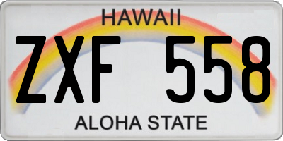 HI license plate ZXF558