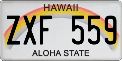 HI license plate ZXF559