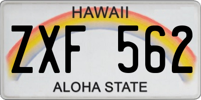 HI license plate ZXF562