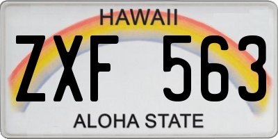 HI license plate ZXF563
