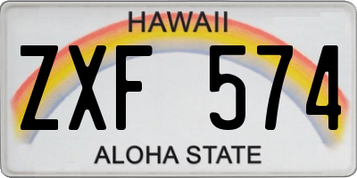HI license plate ZXF574