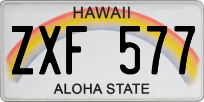HI license plate ZXF577