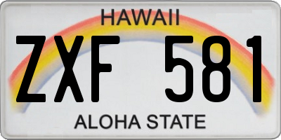 HI license plate ZXF581