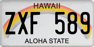 HI license plate ZXF589