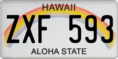 HI license plate ZXF593