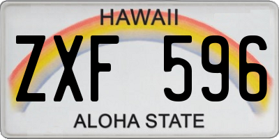 HI license plate ZXF596