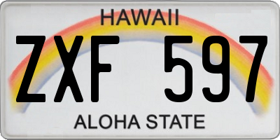 HI license plate ZXF597