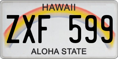 HI license plate ZXF599