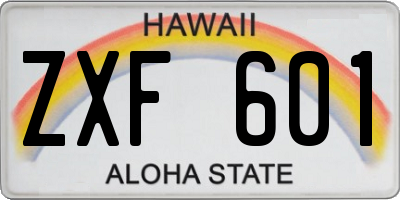 HI license plate ZXF601