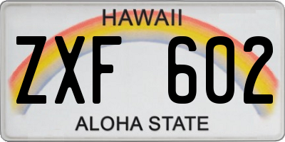 HI license plate ZXF602