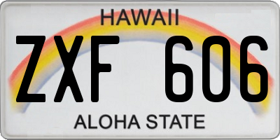 HI license plate ZXF606