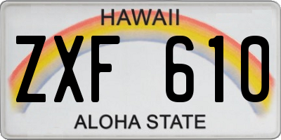 HI license plate ZXF610