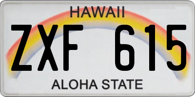 HI license plate ZXF615