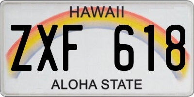 HI license plate ZXF618