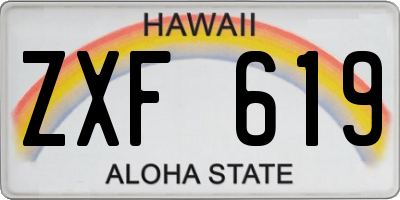 HI license plate ZXF619