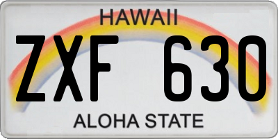 HI license plate ZXF630