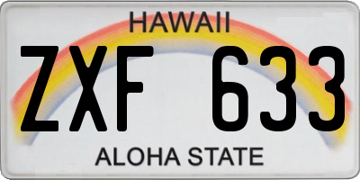 HI license plate ZXF633