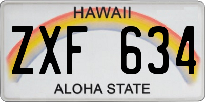 HI license plate ZXF634