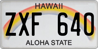 HI license plate ZXF640