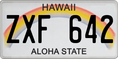 HI license plate ZXF642