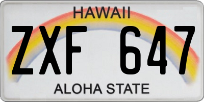 HI license plate ZXF647