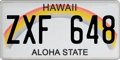 HI license plate ZXF648
